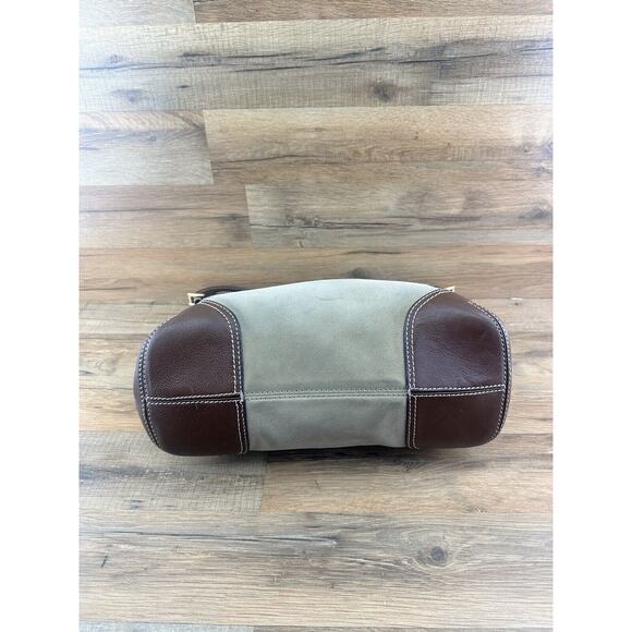 MICHAEL KORS Gray & Brown SUEDE & LEATHER SHOULDER HANDBAG - Picture 3 of 8